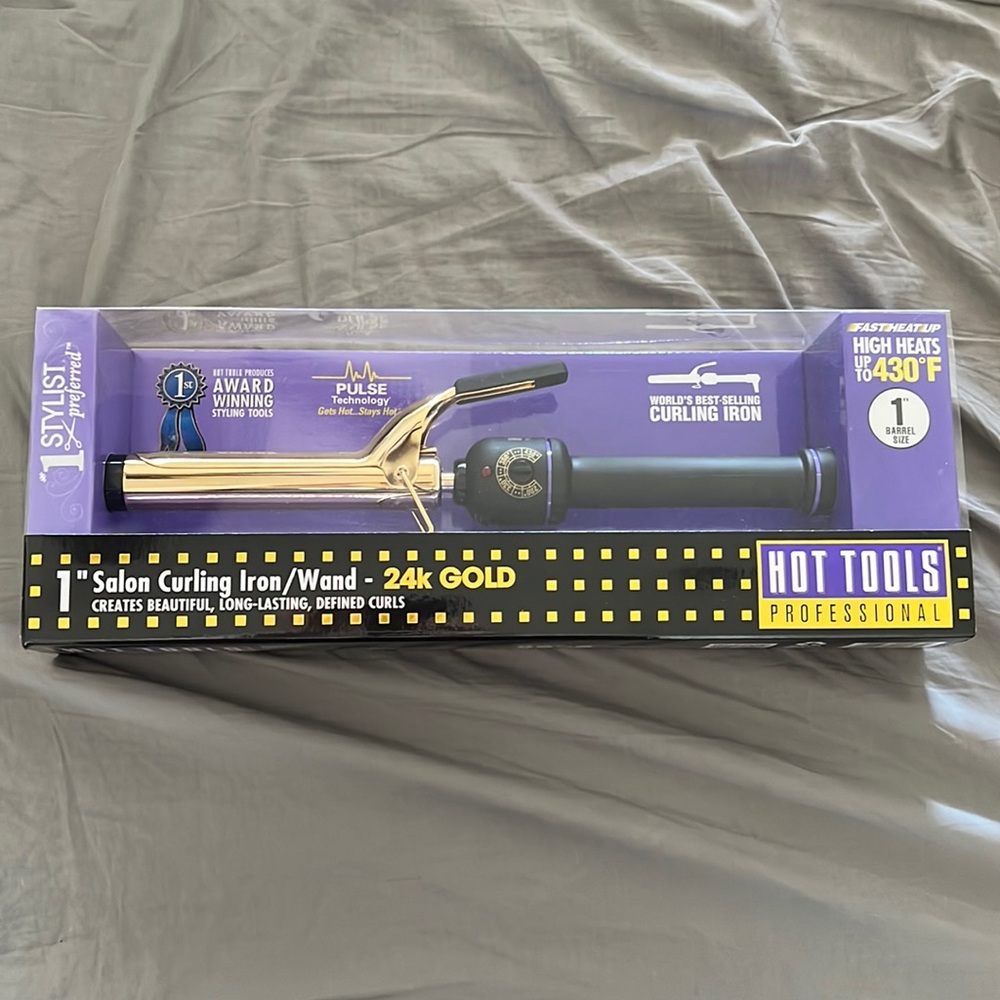 Hot Tools 1” curling iron 24K gold - new in box!